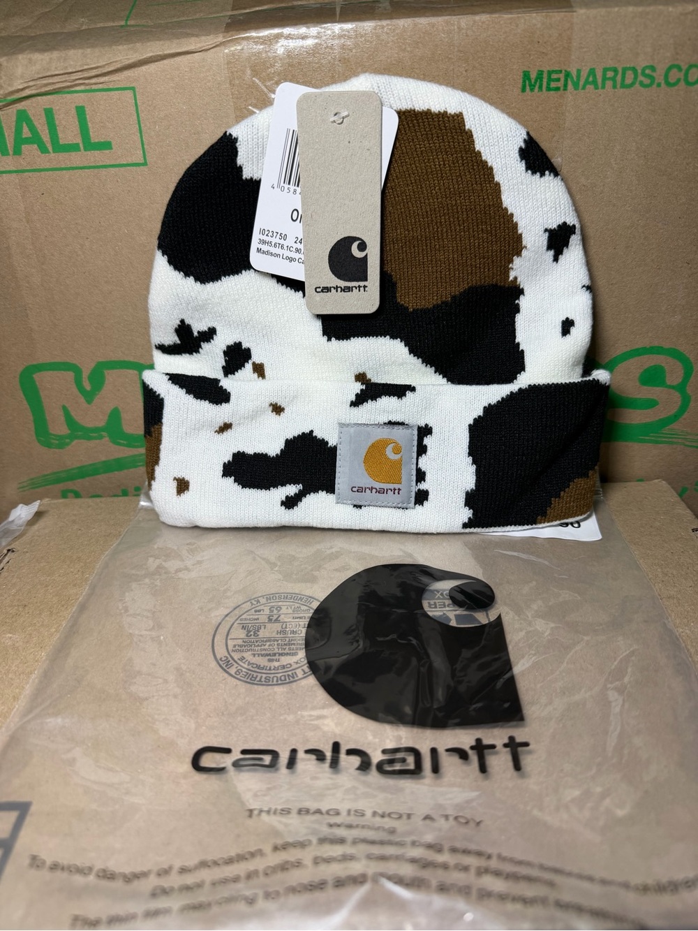 Carhartt Madison Logo Beanie White Black Brown Camo Knit Hat New With Tags